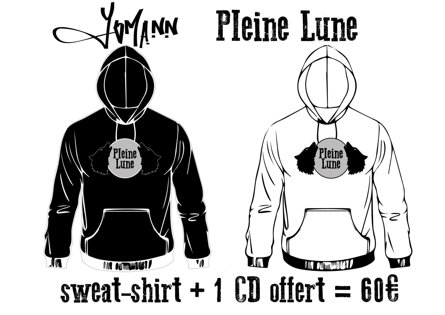 Sweat Shirt Pleine Lune + 1 album au choix